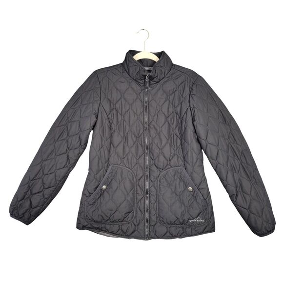 EDDIE BAUER C3856688 Black Year Round Quilted Field Jacket Lightweight SZ MEDIUM - Picture 1 of 12